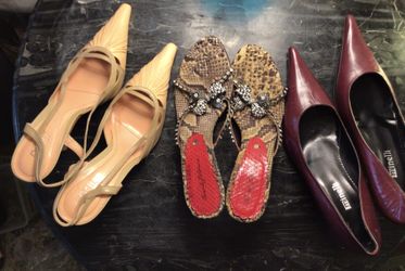 3 Pairs Of Designer Leather Shoes (Sizes 8.5-39)