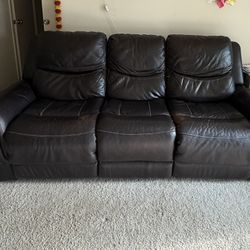 Leather Power Reclining Sofa with Power Headrests