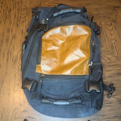 OXA Multi-Use Duffel Bag Travel Canvas Leather Backpack For Men 10x6x15 Hiking