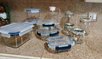 11 Piece Glass Storage Containers with Lids  ~ Price is Firm