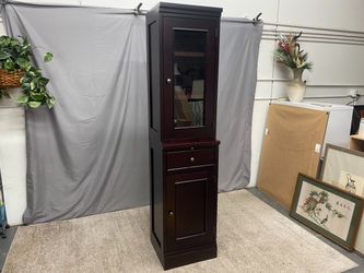 CRATE & BARREL Classic Dark Wooden Single Drawer Hutch