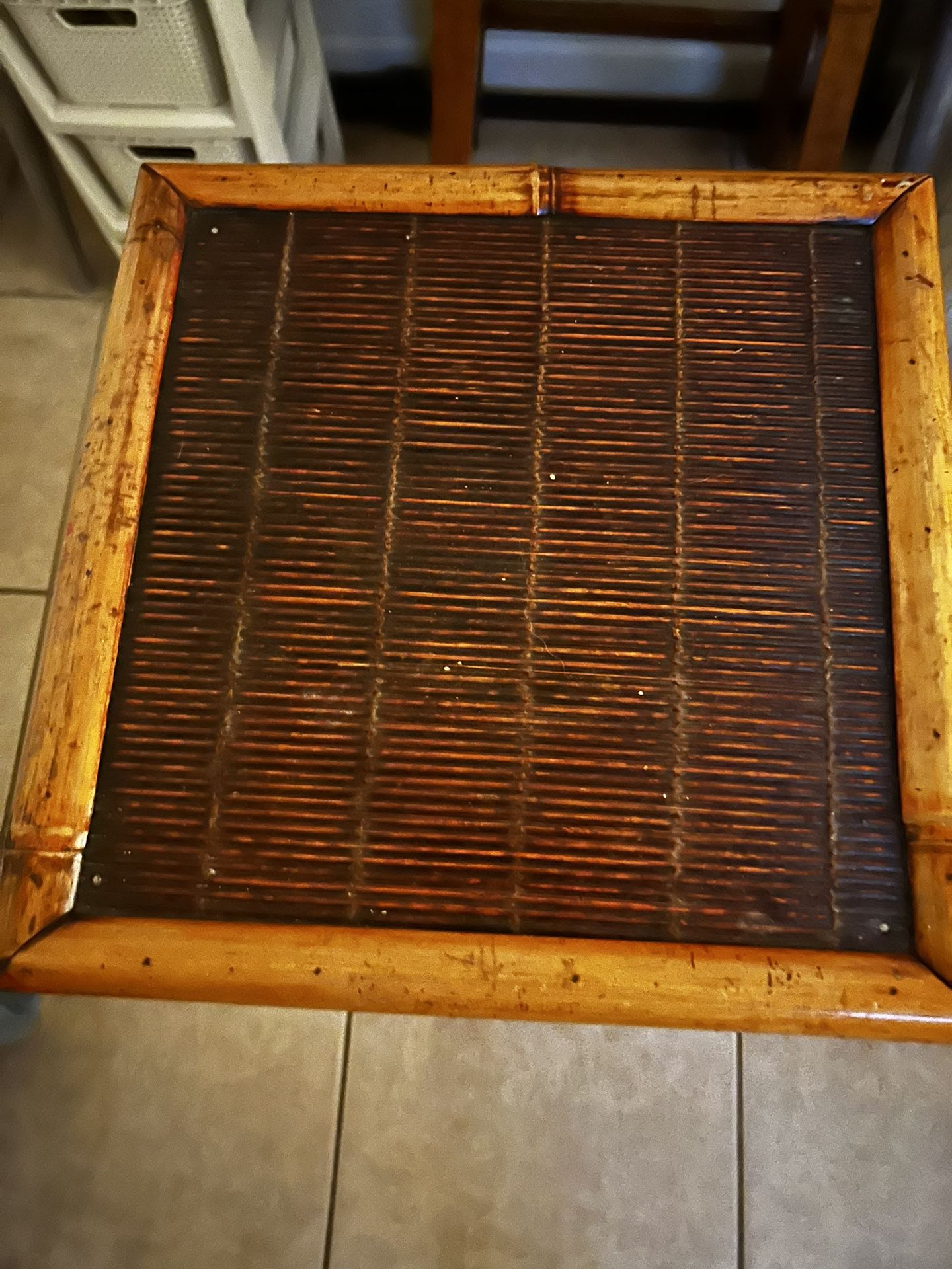 Bamboo Rattan End/side/plant Table