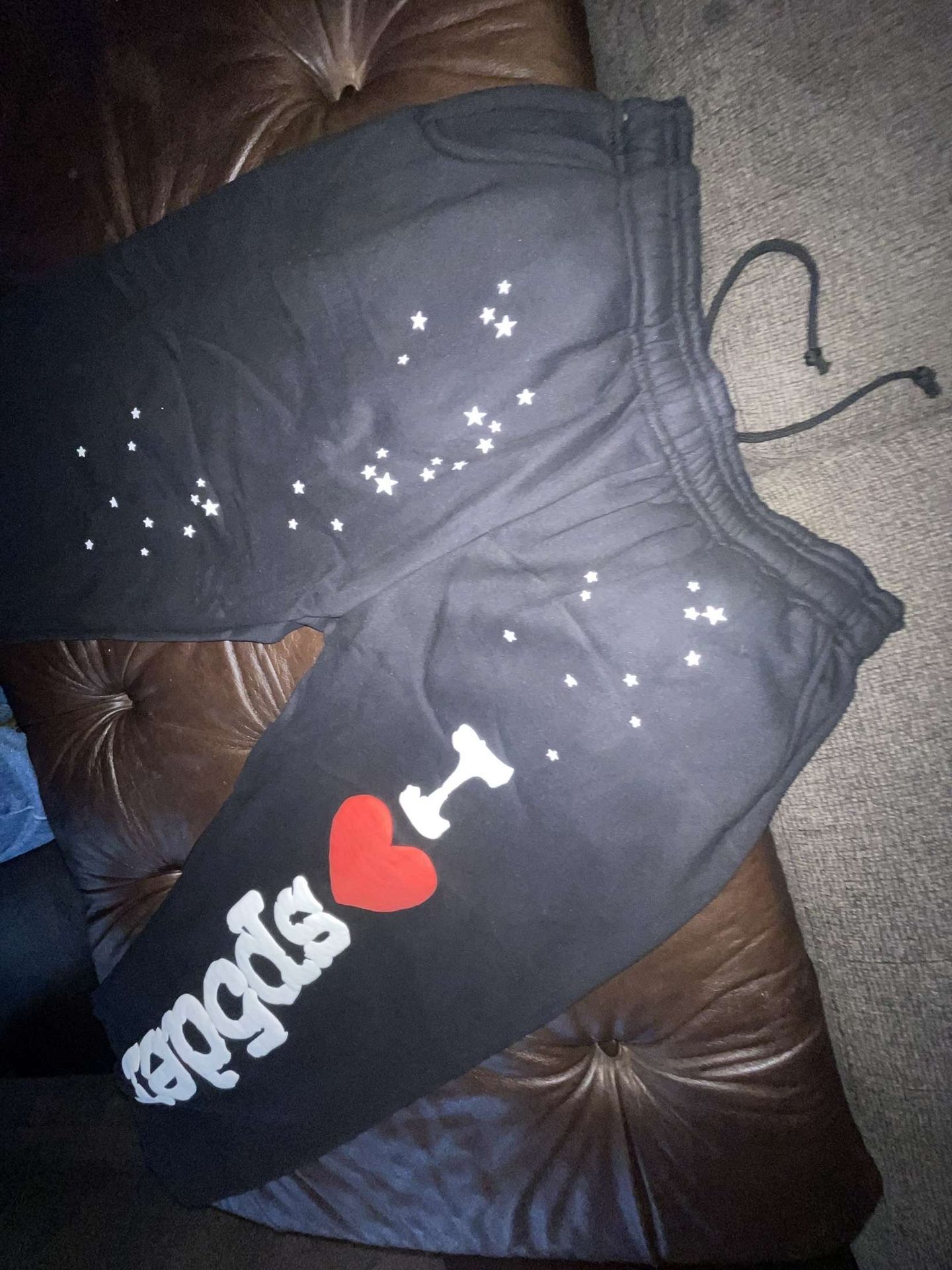 Black I Heart Spider Pants Size Large