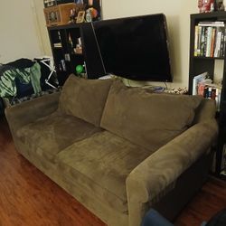 Brown Suede Sofa