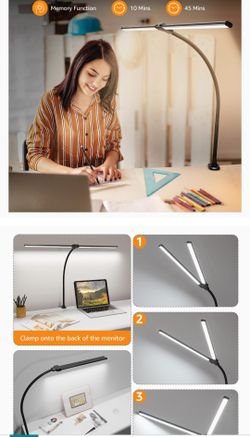 Double Head Desk Lamp, Timer, Multi Brightness And Color