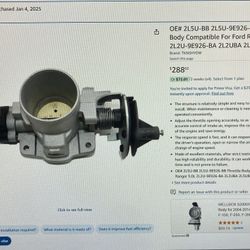 2001-2003 6 Cyl 3.0L Ford Ranger Throttle Body 