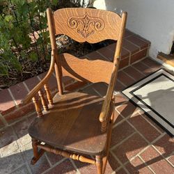 Antique 100 Year-Old Children, Rocking Chair, Solid Wood For Nate Decor, Cottage Farmhouse, Granny, Chic Collectible Furniture, Children, Nursery ecor