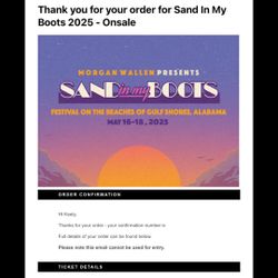 Sand In My Boots Festival GA admission ticket