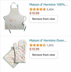 New Matching Set of 100% Organic Cotton Apron & Oven Mitt & Pot Holder