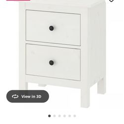 White Hemnes IKEA Drawer Nightstand 