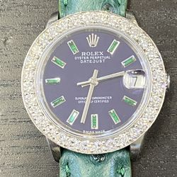 Rolex Emerald Purple Full Set 31mm Buy Sale Trade Tudor Omega Breitling Patek 10k 14k 24k Scrap Gold Coins