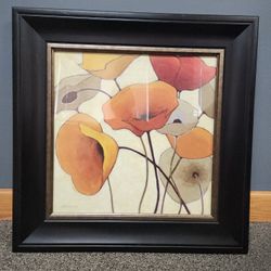 Framed Poppy Floral Art