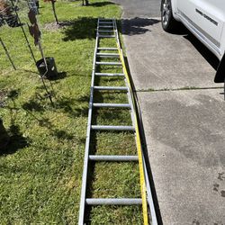 2 Aluminum Extension Ladders 28 Foot Werner + 14 Foot 