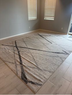 Gray & White Area Rug 12’ x 9’
