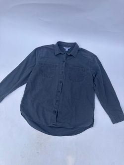 Old Navy The Boyfriend Shirt - Womens M, Slate Blue