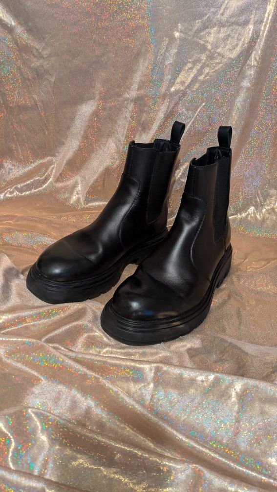 Salvatore Ferragamo Black Leather Chelsea Boots