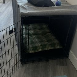 Black Dog Crate 42” And Dog Crate Cover 