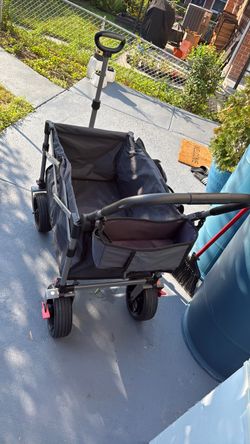 Folding Utility Wagon with Push Handle