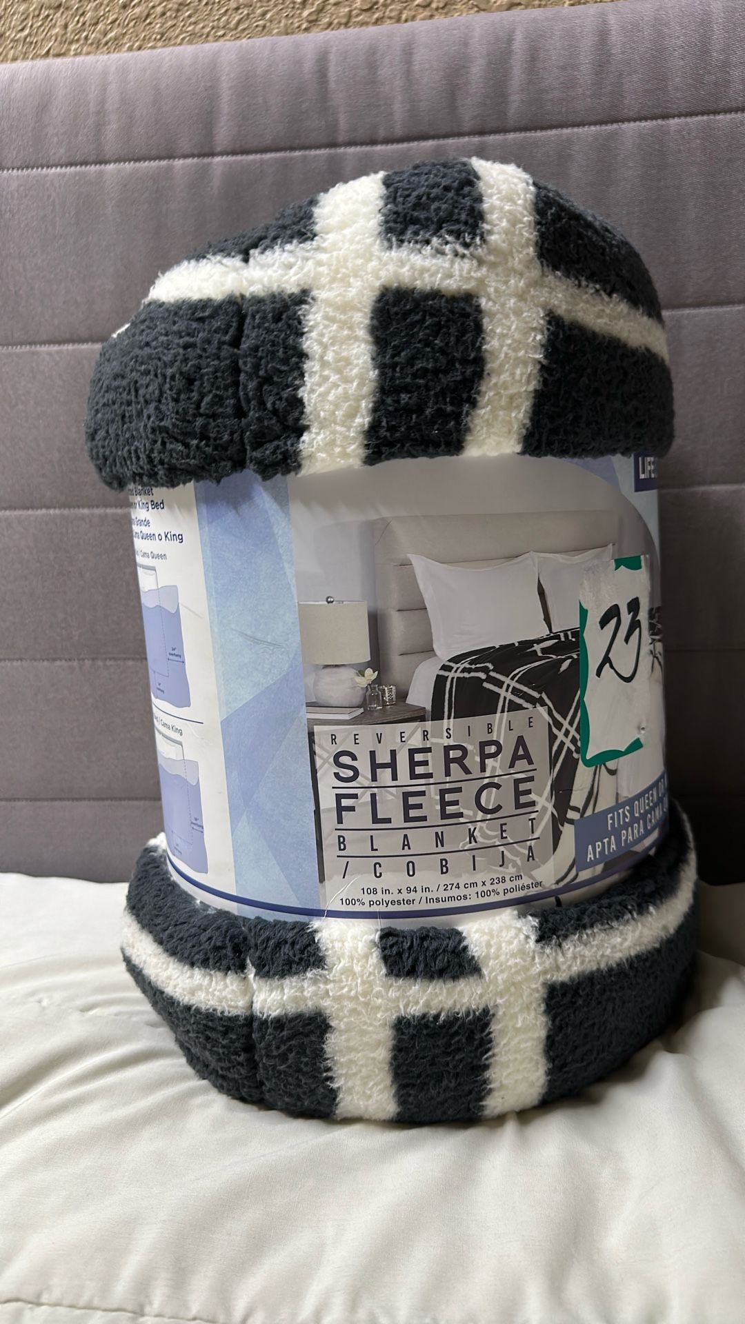 Life Comfort Reversible Sherpa Fleece Blanket