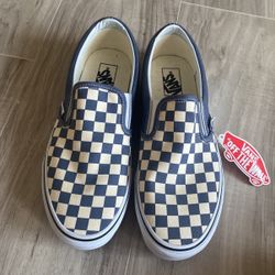Mens Blue Checkered Classic Vans