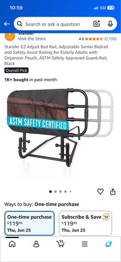 STANDER EZ ADJUST BED RAIL