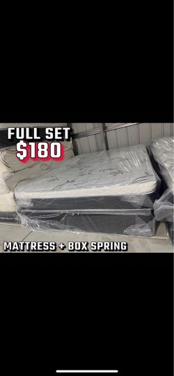 Full size pillow top mattress with box spring