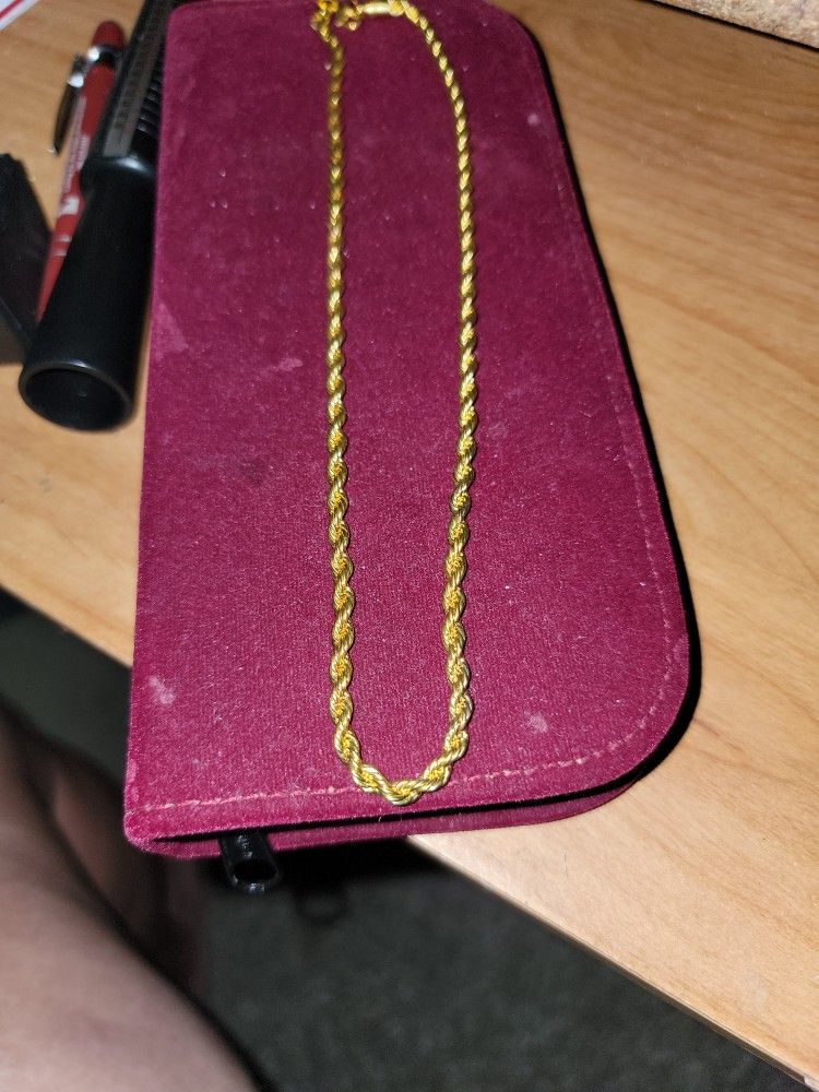 16 Inch Gold Fild Rope Chain 4mm