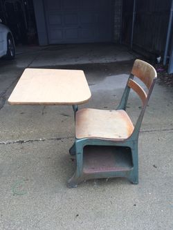 Antique school homework chair