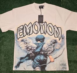 Mixed Emotion Graphic T-Shirt White Angel Print