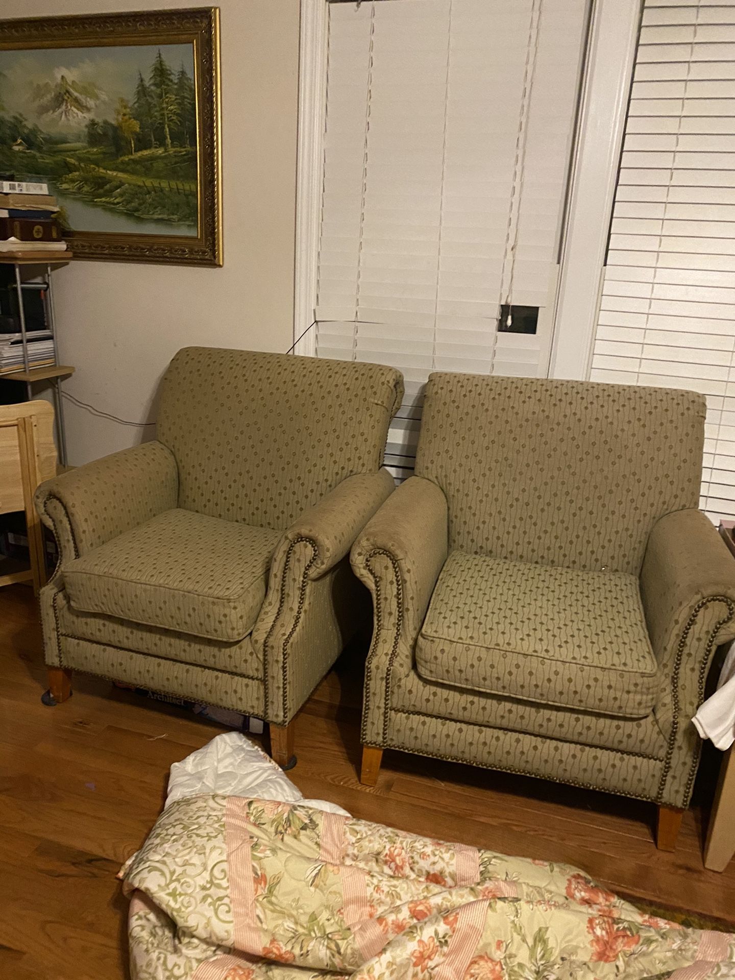 2 nice heavy seats bought from Hilton garden in hotel