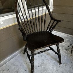 Vintage Black Windsor Hoop Back Armchair