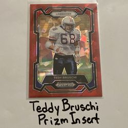 Teddy Bruschi New England Patriots All-Pro LB Prizm Short Print Insert Card. 