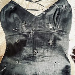  French Connection dress w/ delicate embroidery, dsinty sequin black 