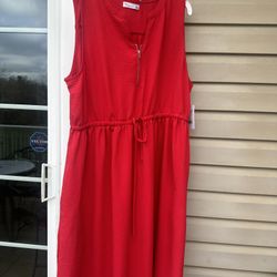 NWT! 89th & Madison sleeveless XL Red Dress from Daily Thread. Drawstring waist.