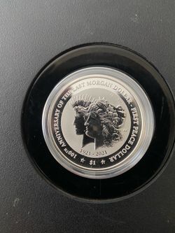 2021 BVI 1oz reverse frosted 100th anniversary of the Morgan - first peace dollar