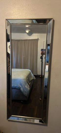 silver beaded mirror