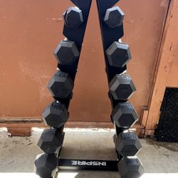 Dumbbell Set w/ Rack – 5 to 30 lbs | INSPIRE Fitness