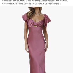 Pink ruffle sleeve dress