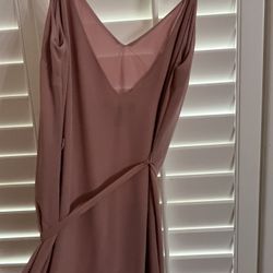 NEW Long Sheer  DUSTY ROSE DRESS SMALL