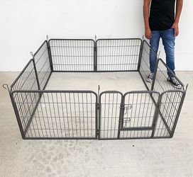 New In Box $85 Pet 8-Panel Playpen, Each Panel (24” Tall X 32” Wide) Heavy Duty Dog Exercise Fence Gate Crate Kennel