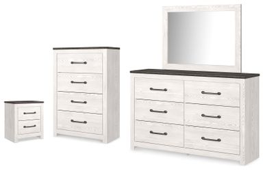Gerridan White/Gray Dresser, Mirror, Chest and Nightstand (Online Special Price)
