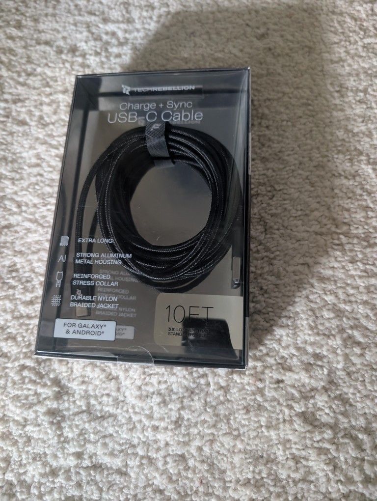 TechRebellion USB-C Cable 10FT