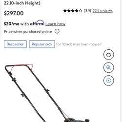 Black Max 21-inch 125cc Gas Push Mower with Briggs & Stratton Engine (Assembled Product Weight 46.9 lb; 22.10-inch Height)