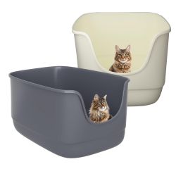 High Sides Cat Litter Box 24.6''Lx18.3''Wx12.2''H Jumbo Cat Litter Pan (Pack of 2)