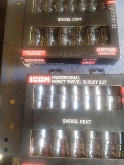 ICON Professional Impact Swivel Socket Set 13-Piece Metric And a standard set of 14 pieces