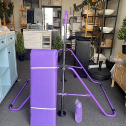 New Gymnastic Bar And Mat for Kids Adjustable Height Folding Training Monkey Bars