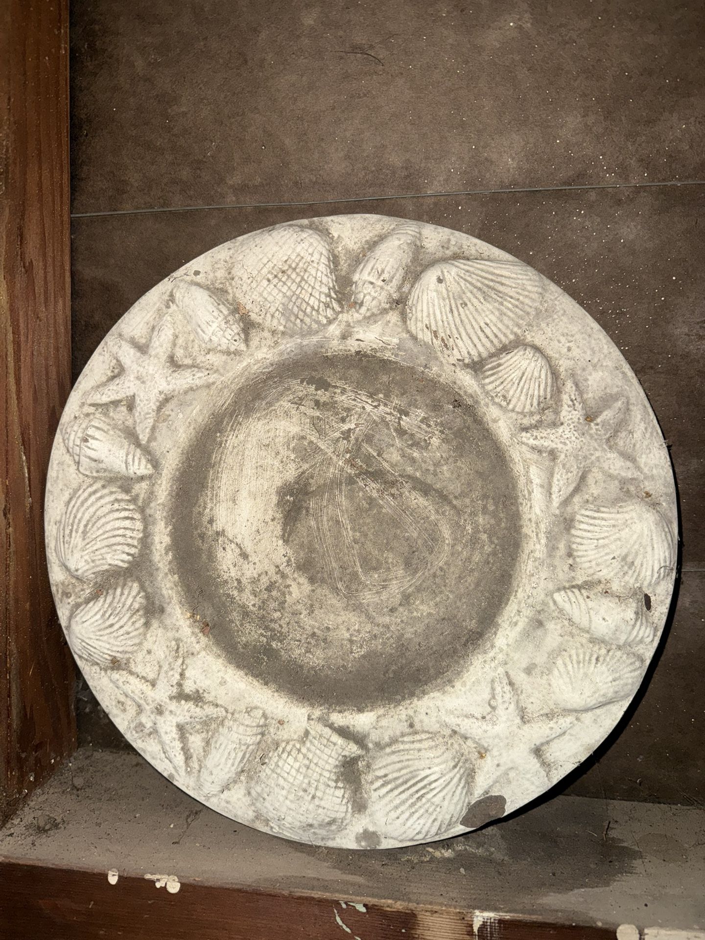 Ceramic Shell Plate For Candles Or Garden $3 (just needs to be cleaned)