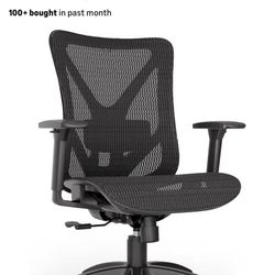 Brand New Black All Mesh Tall Back Ergonomic Office Chair w/Adjustable Armrests & Lumbar Support 