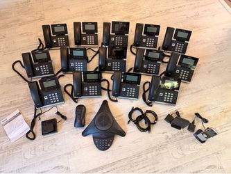 Bulk Yealink VoIP Phone Lot + Polycom Conference System + Accessories