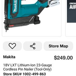 18v Cordless Pin Nailer (tool only)